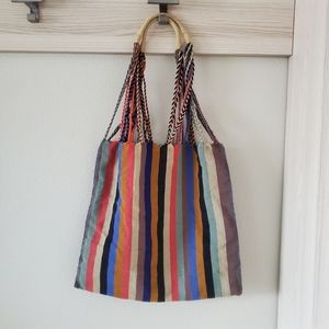 Madewell Luz Collection Las Rayas Striped Tote Boho 15H"x16W" Rainbow